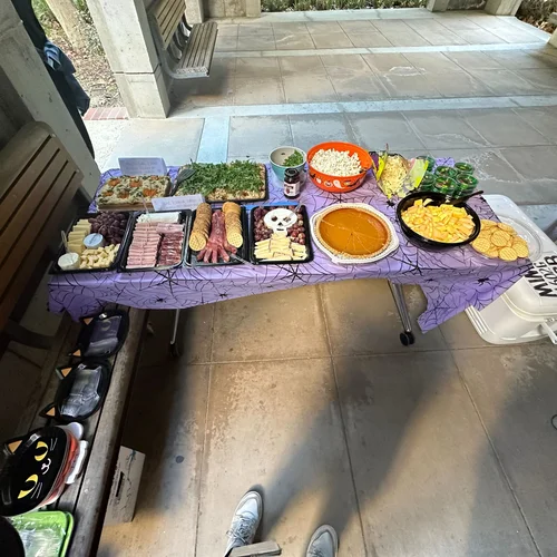 Spread of potluck food