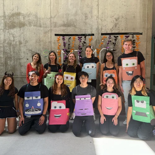 Group picture wearing car costumes